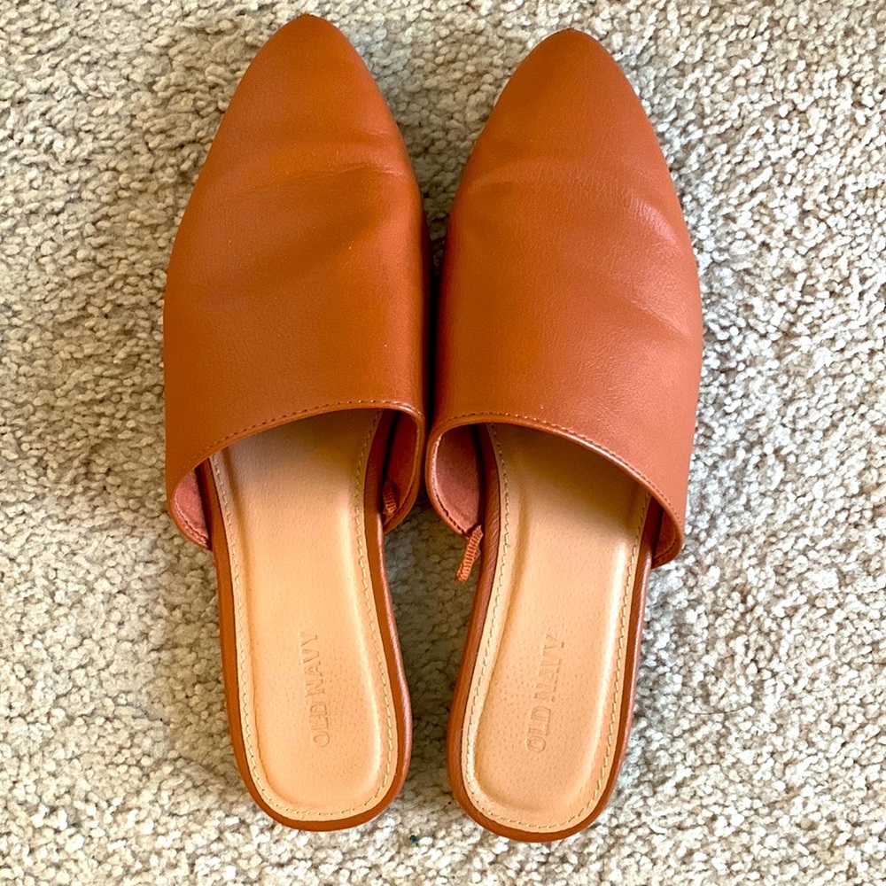 Old Navy cognac mule flats